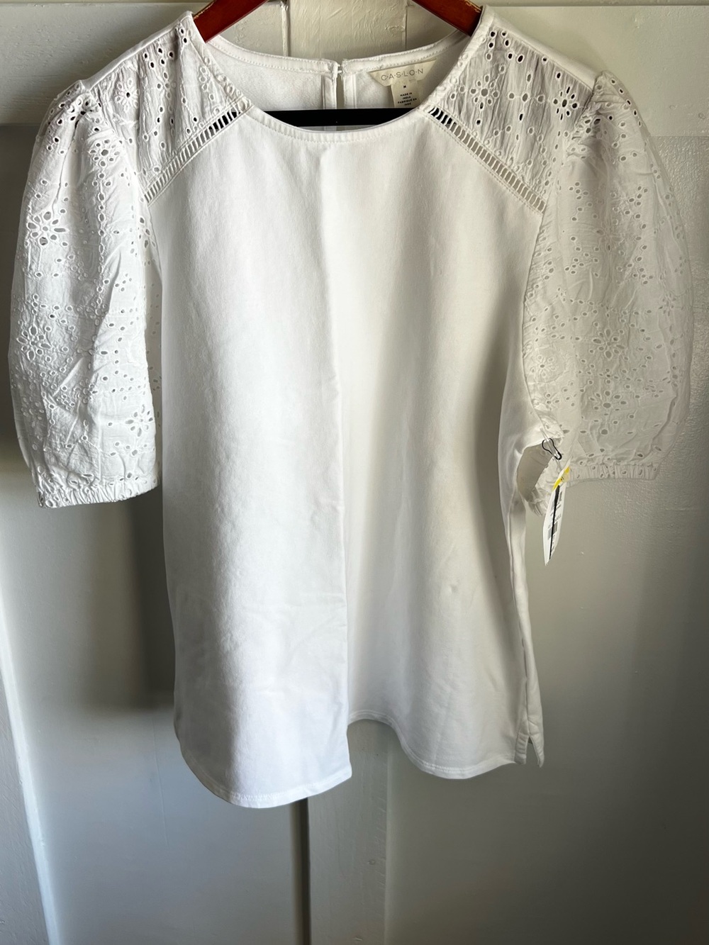 Caslon White Eyelet Puff Sleeve Cotton Top